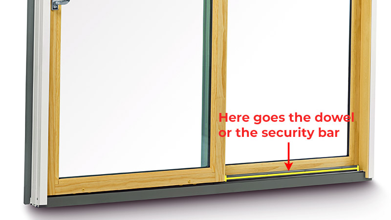 Locking a sliding glass door with a security bar