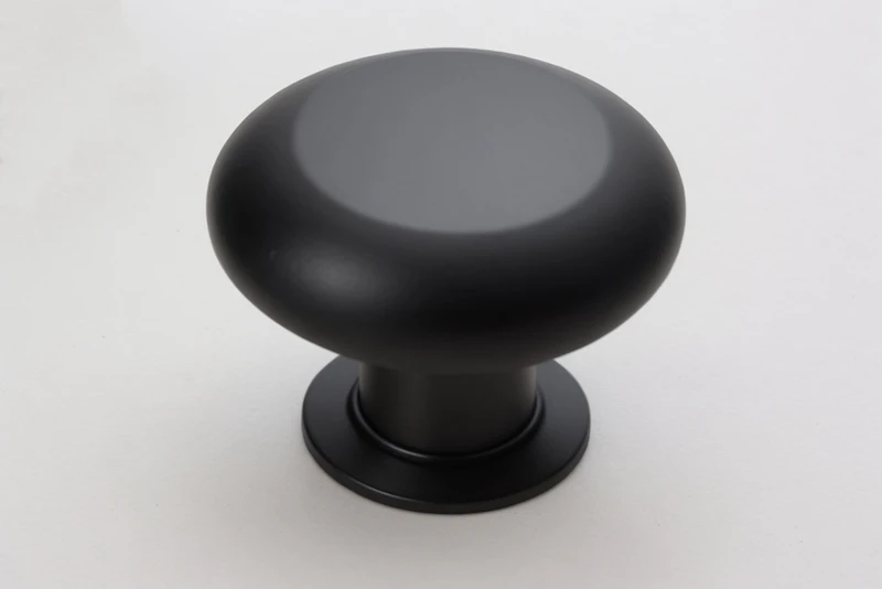 A matte black knob