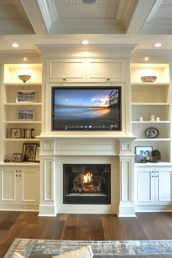 Integrate a Fireplace Into Your TV Wall 3