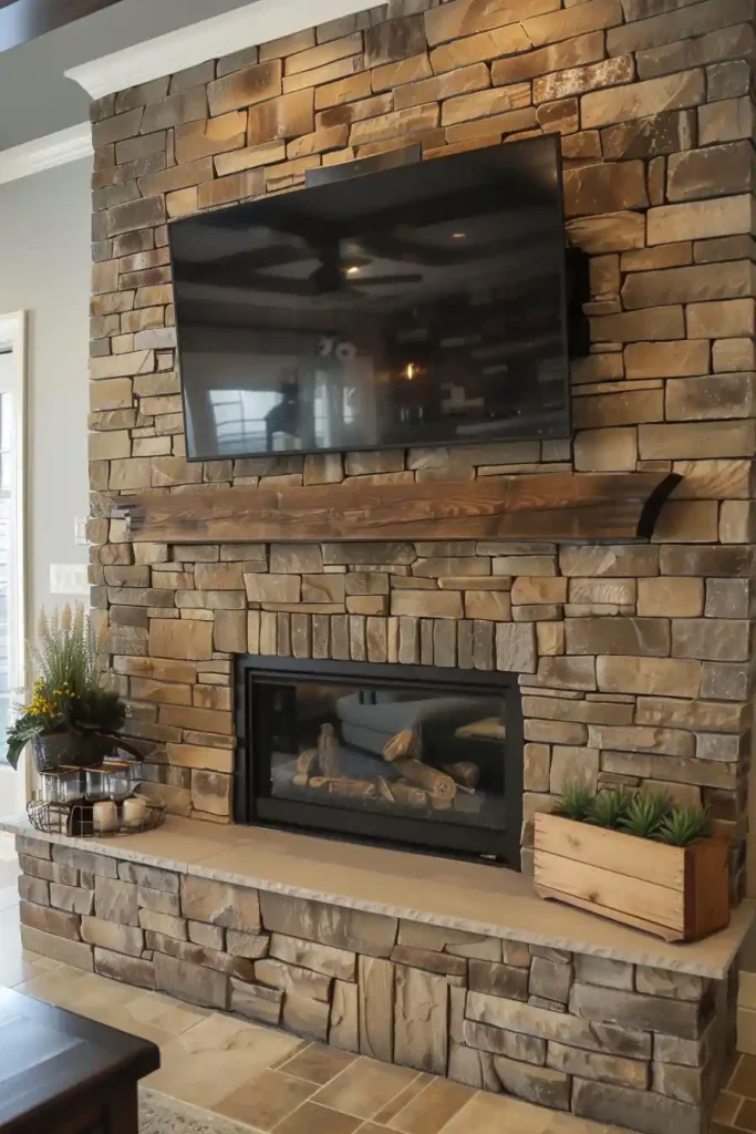 Introduce Natural Texture A Stone Accent Wall for Your TV 3
