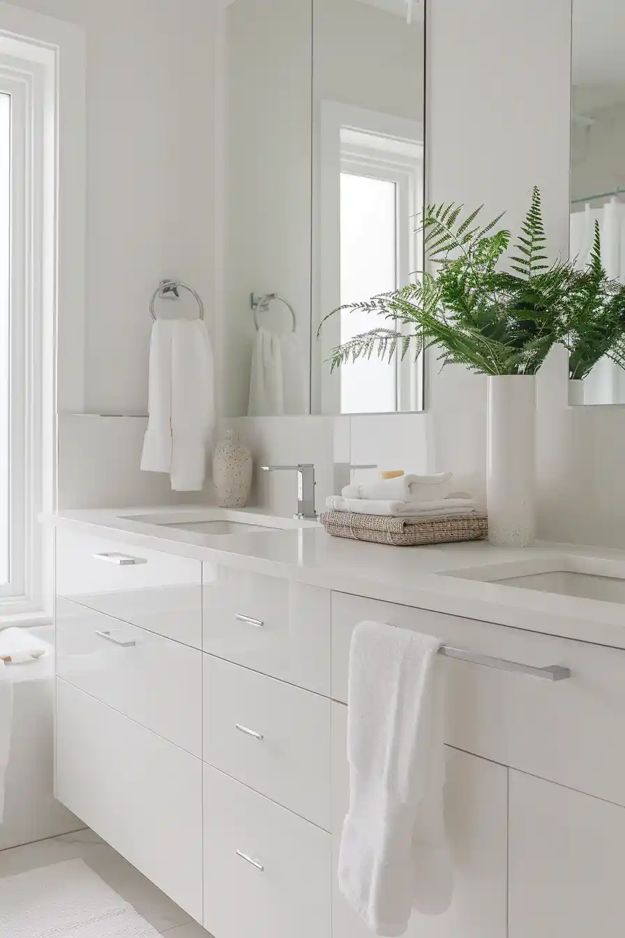 Modern Minimalist White Bathrooms