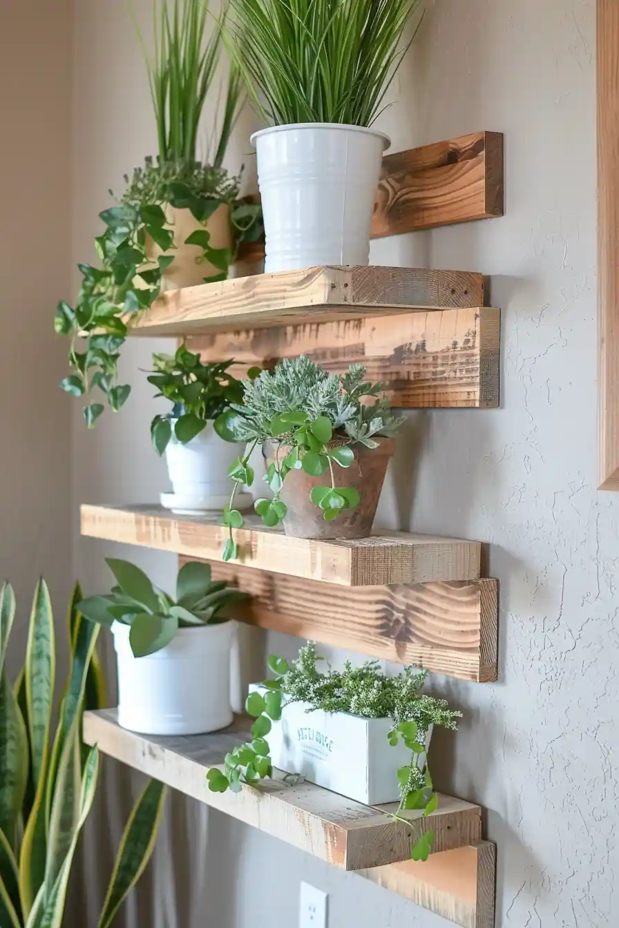 Shelves Filled with Potted Plants 1