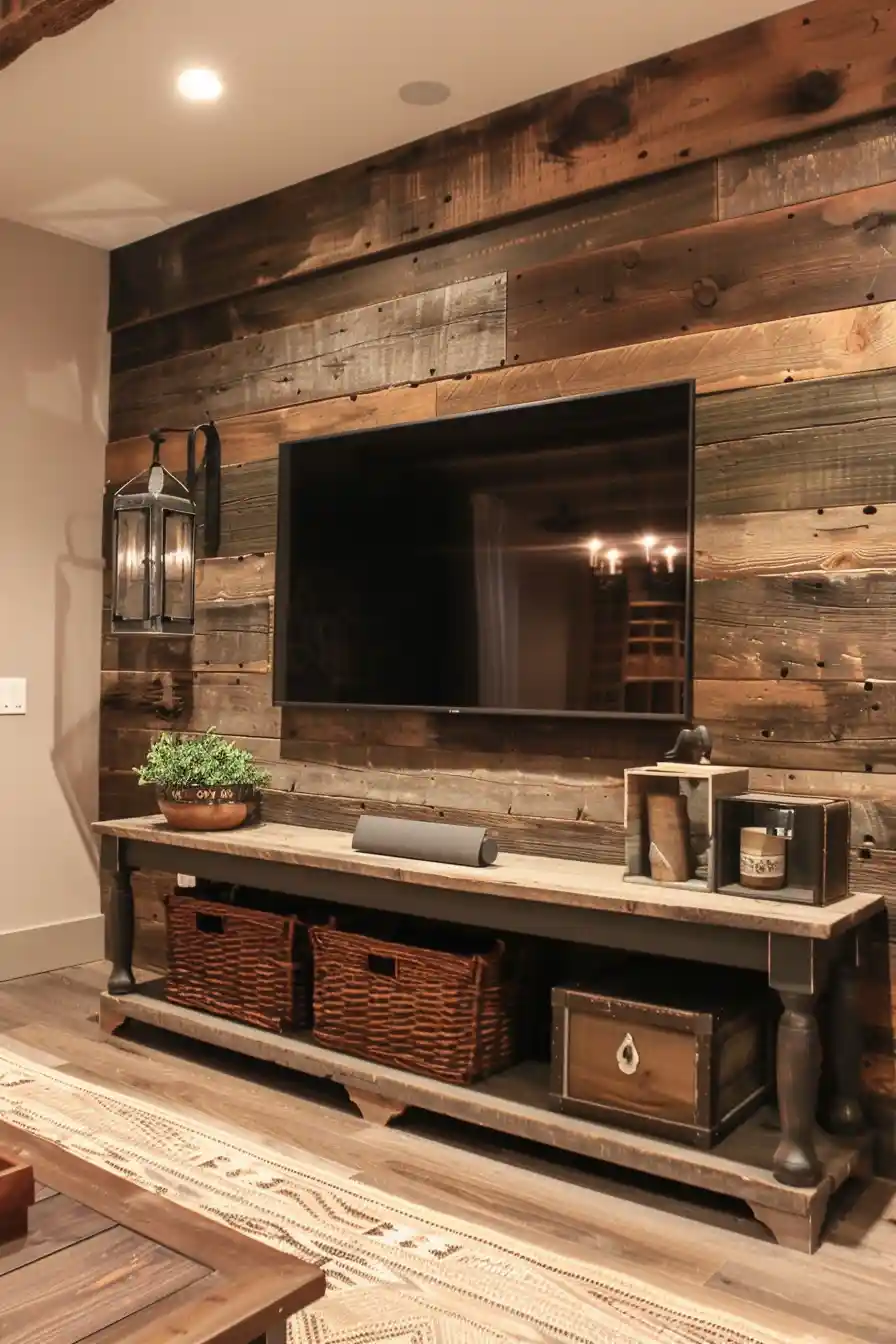 Showcase Natural Beauty Wood Accent Wall for Your TV 6 1