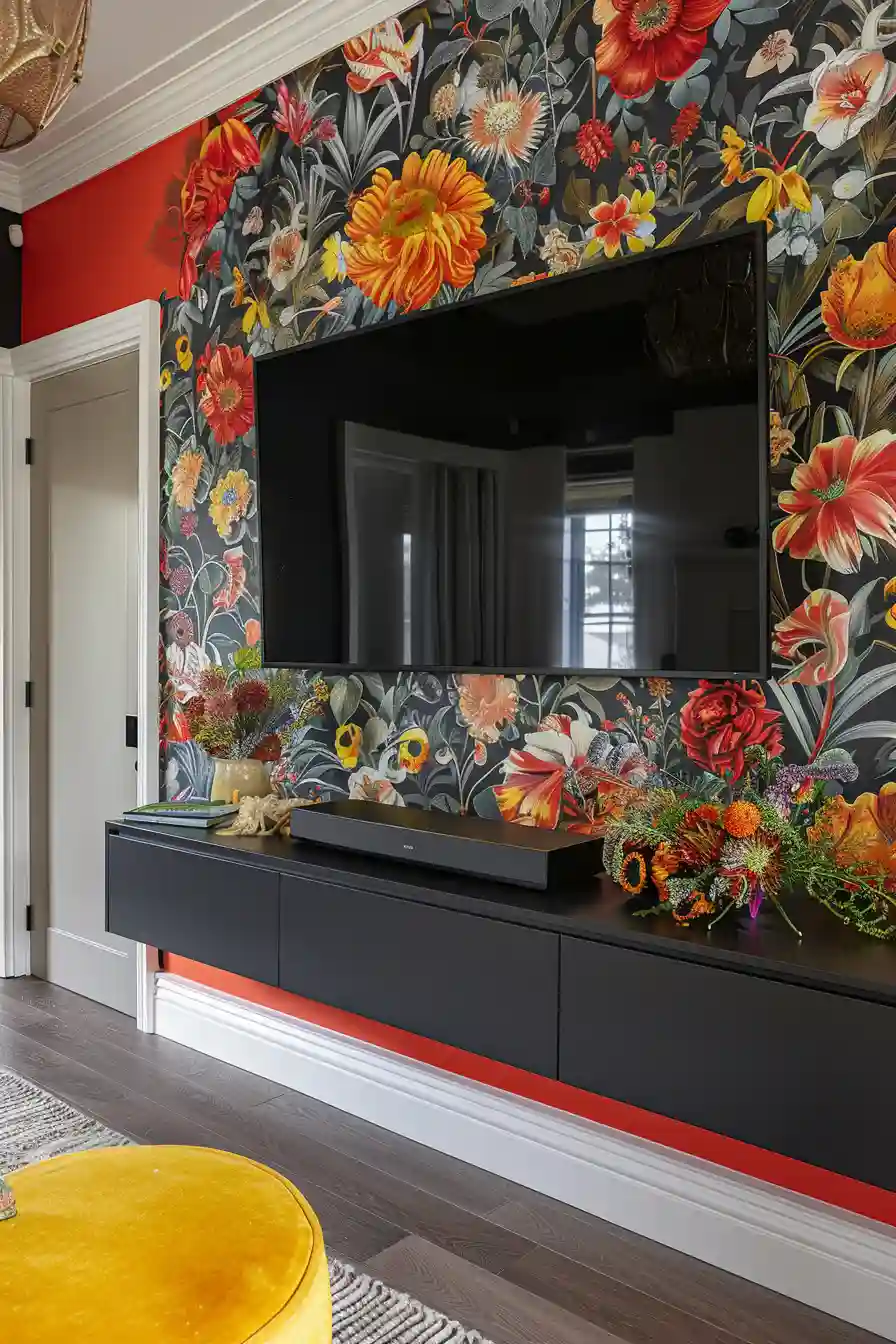Unleash Your Creativity with Wallpaper Behind Your TV 2 1