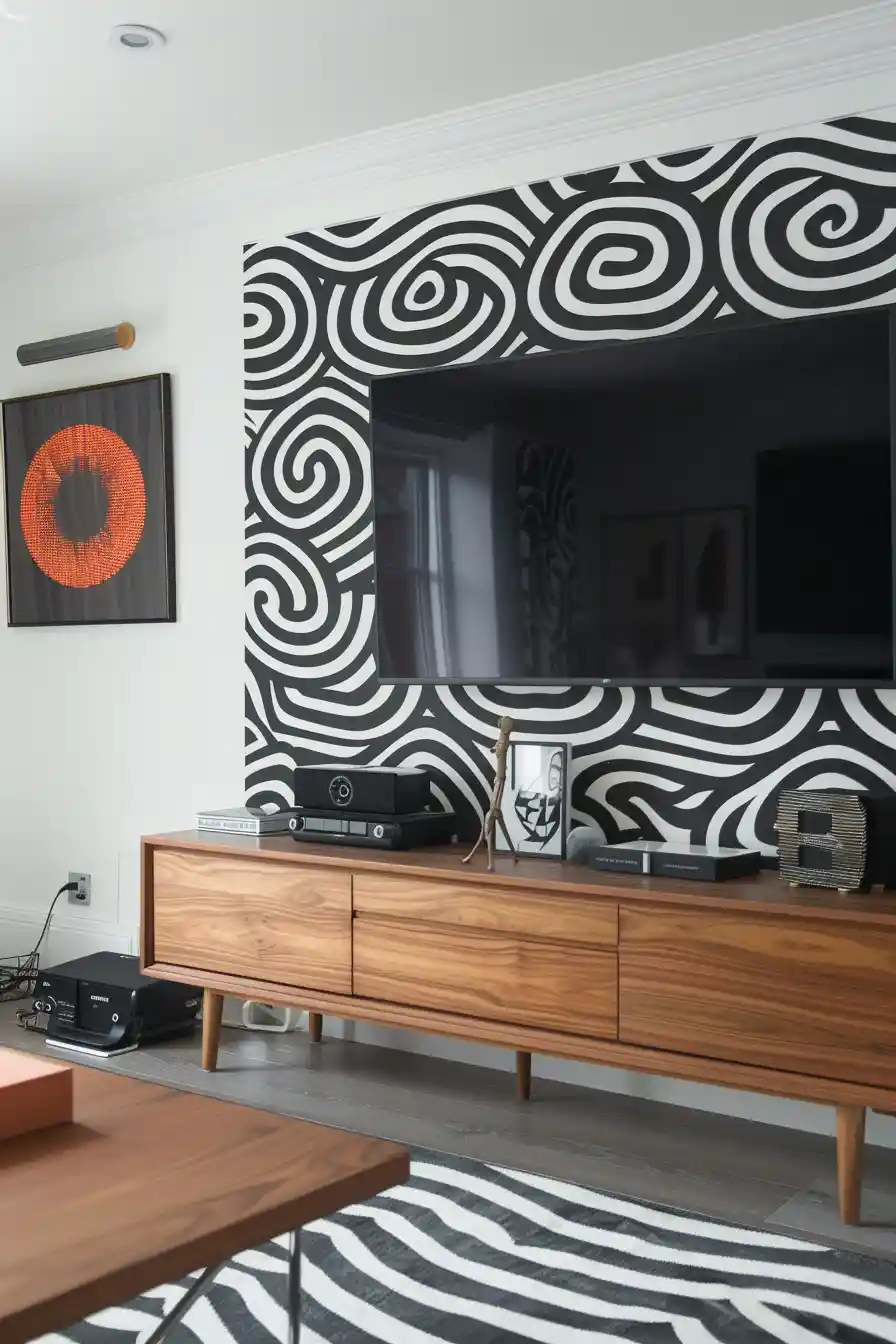 Unleash Your Creativity with Wallpaper Behind Your TV 3 1