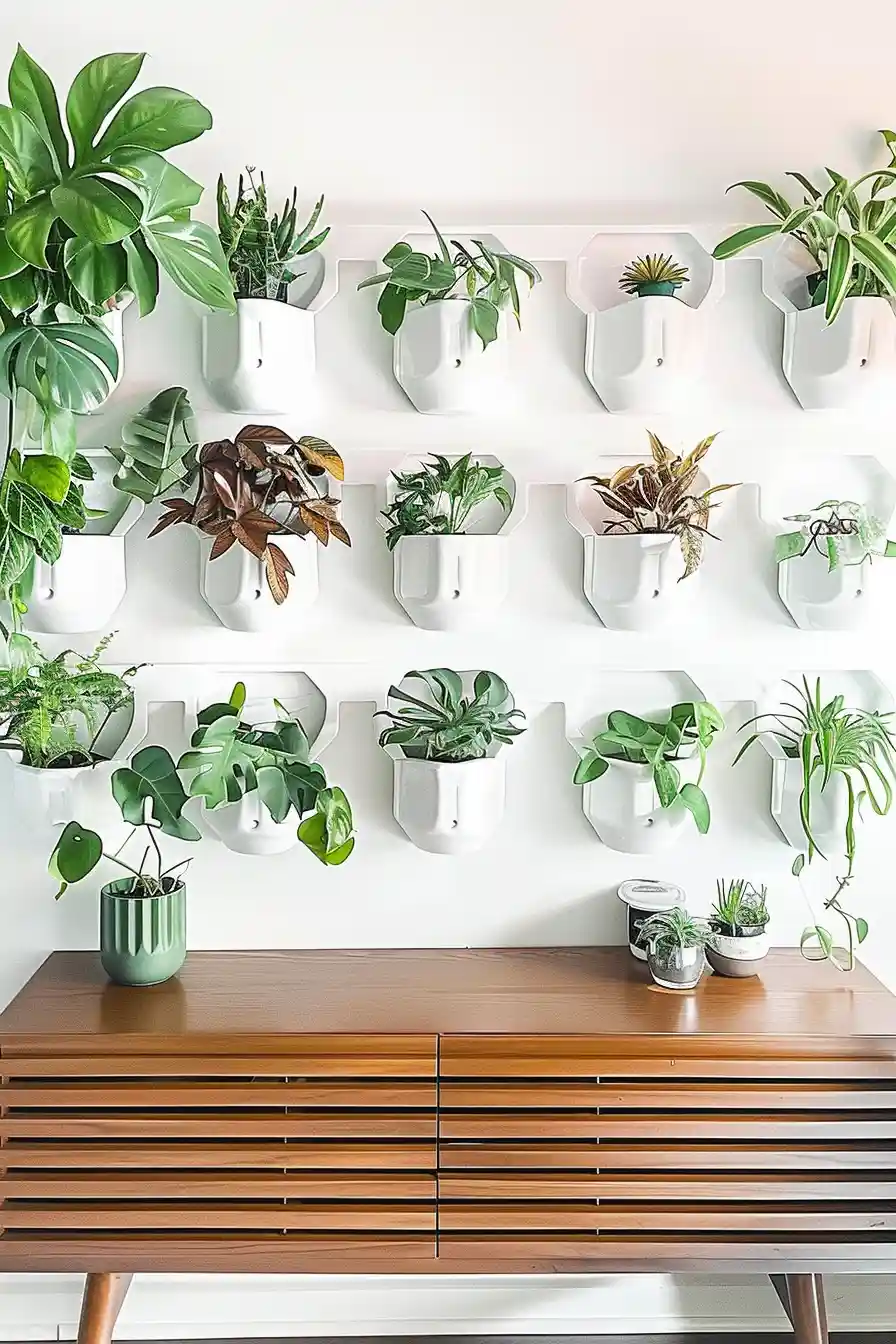 Wall Mounted Planters In a Grid