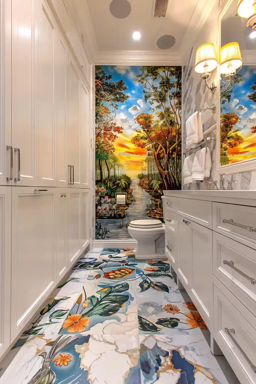 White Bathrooms with Artistic Touches 2