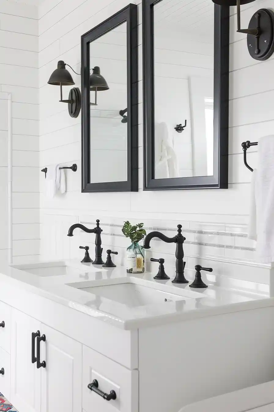 White Bathrooms with Bold Accents 2