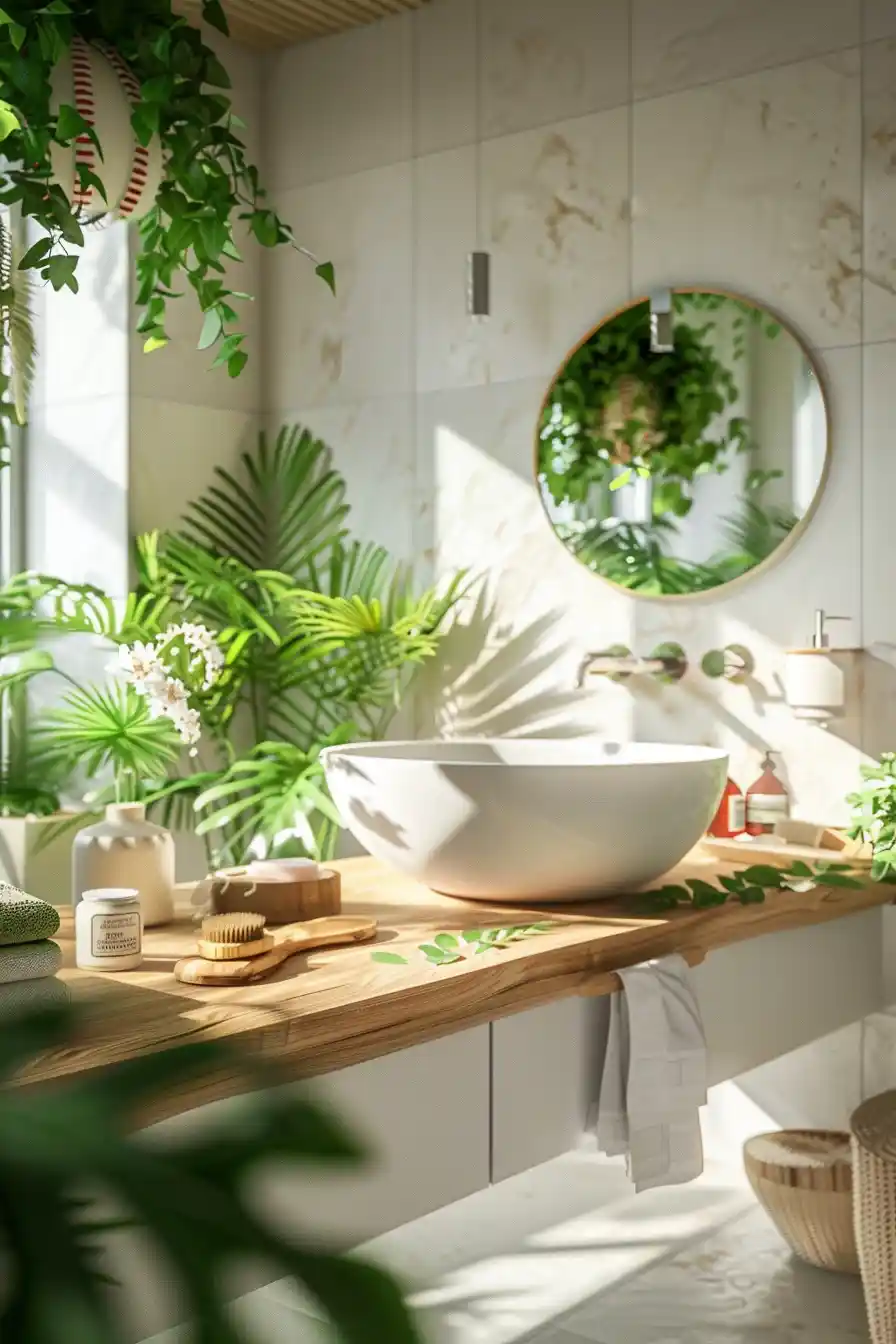 White Bathrooms with Natural Elements 2