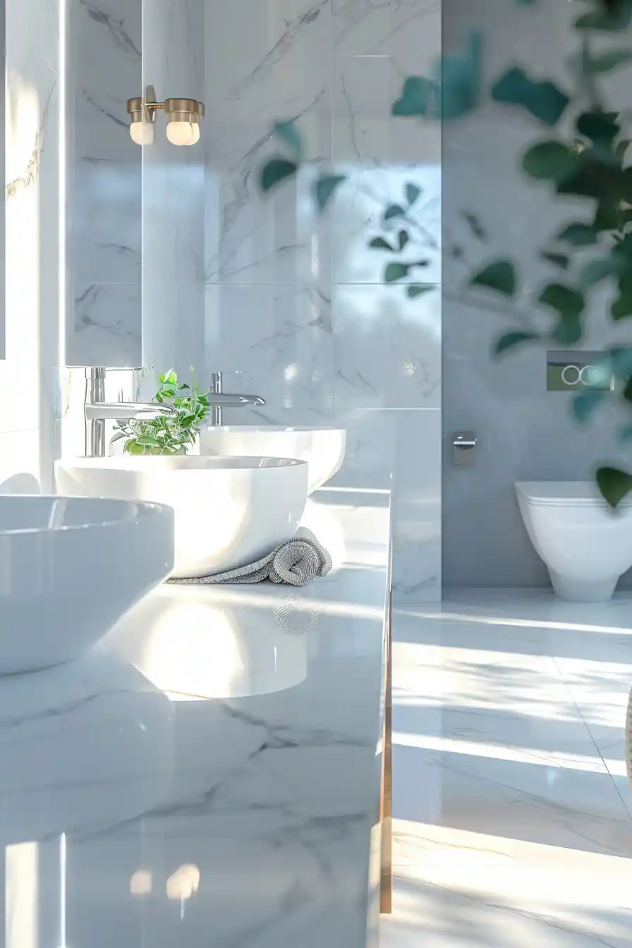 White Bathrooms with Smart Technology