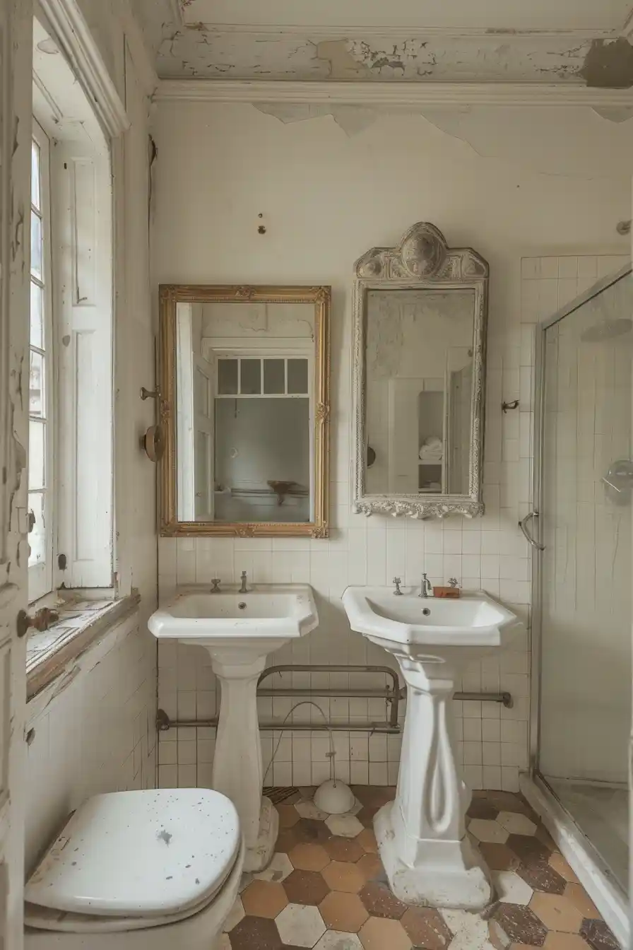 White Bathrooms with Vintage Charm 2
