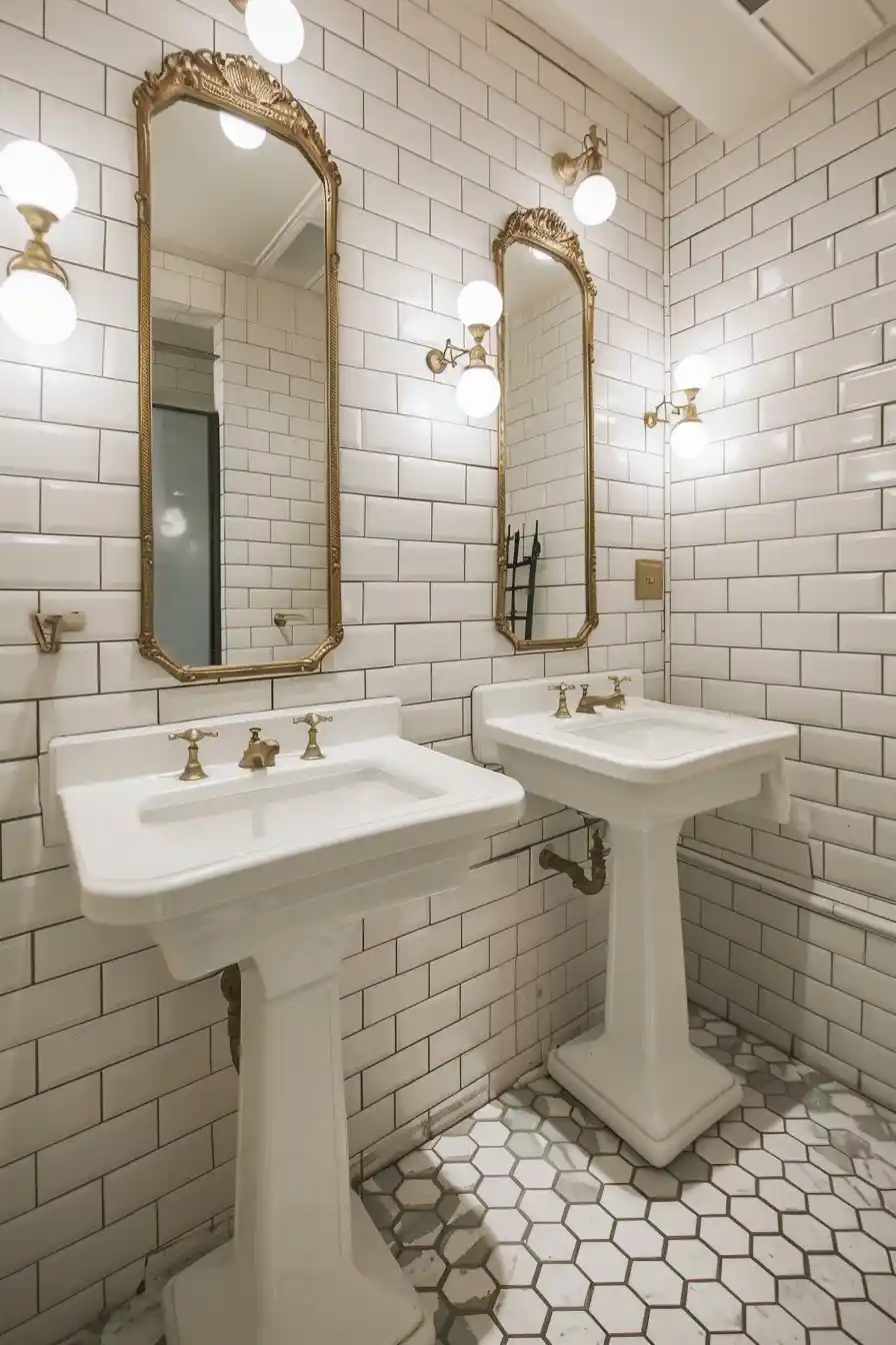 White Bathrooms with Vintage Charm