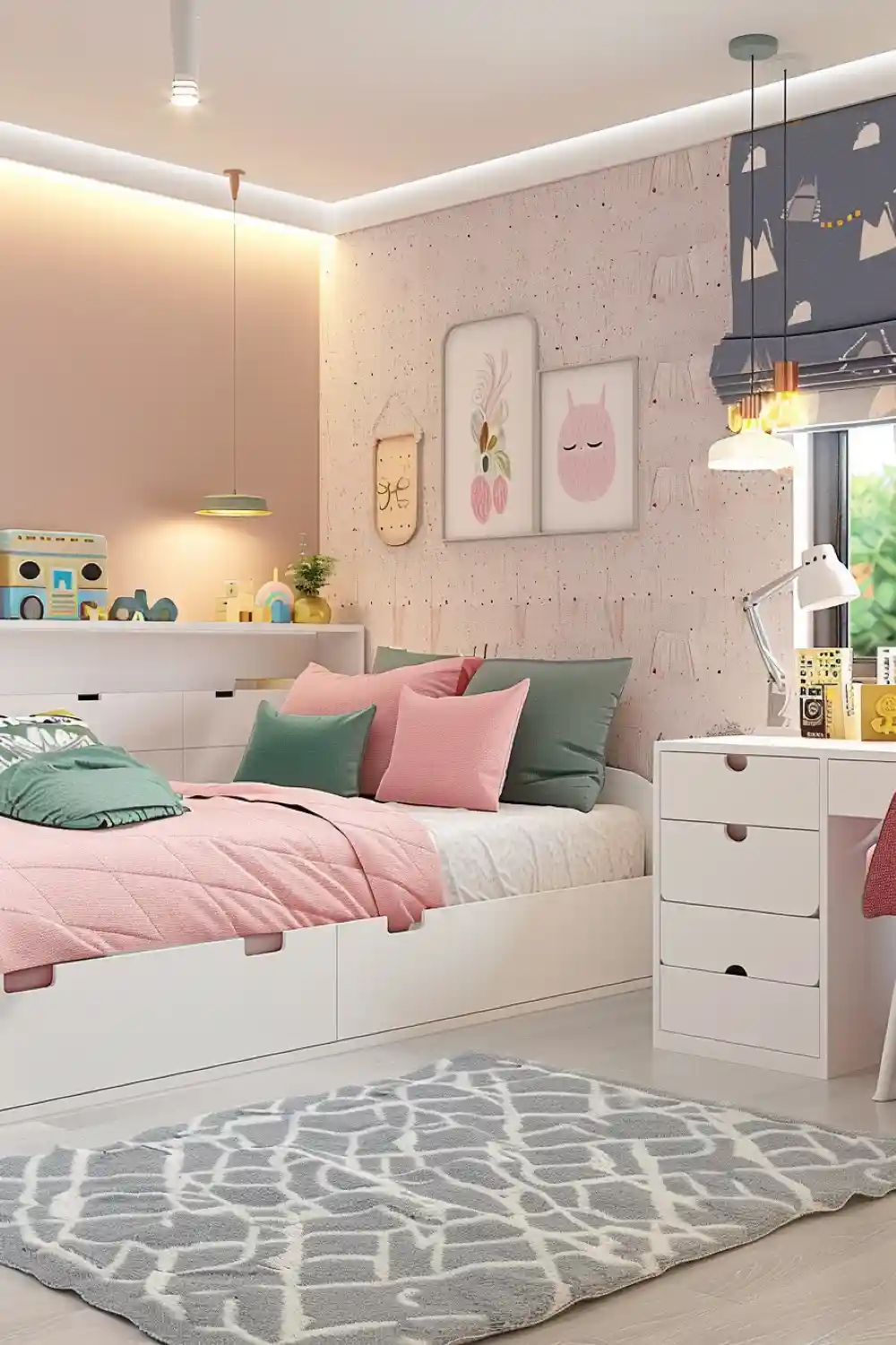 Pretty in Pink in girls bedroom 8
